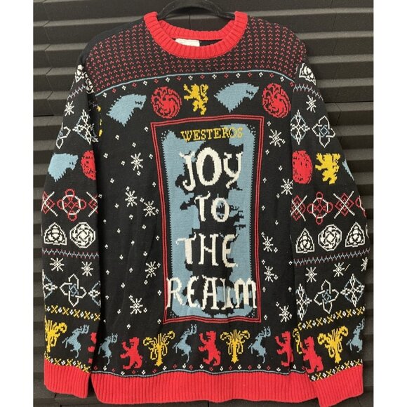 Game Of Thrones Sweater Men's Size XL Joy To The Realm Ugly Christmas Knit - Picture 1 of 11
